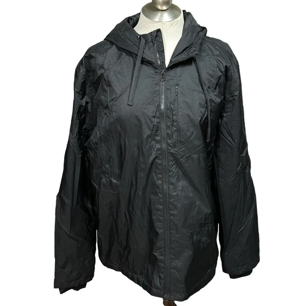 Stylus Mens‎ Full-Zip Jacket Windbreaker Black Size Large EUC